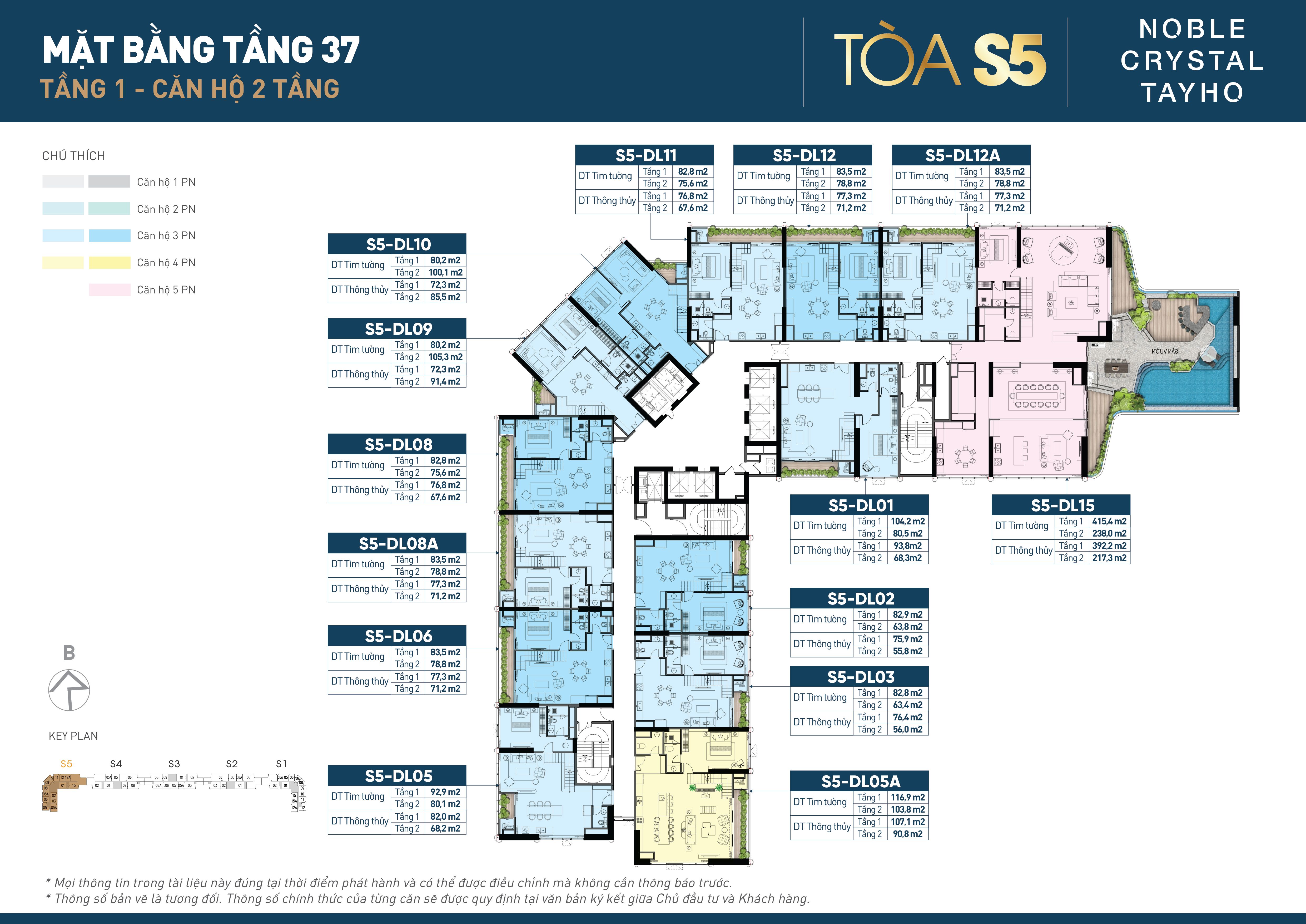 Mặt bằng tầng 1 — Duplex 37